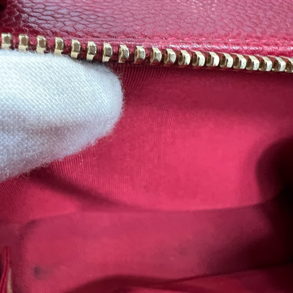 CHANEL RED CAVIAR Double Zip Top Handle Mini Bsg - Picture 13 of 15